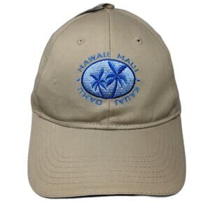 Surfware Baseball Cap Beige One Size Hawaii Maui Kauai Oahu Palm Tree Hat